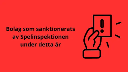 Spelbolag som blivit sanktionerade av Spelinspektionen 2025