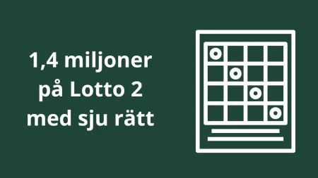 Uppsalabo vann 1,4 miljoner på Lotto 2 förra veckan