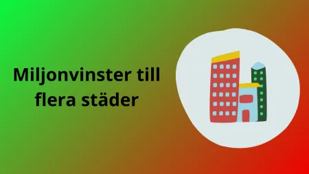 Tre miljonvinster på Lotto till flera städer