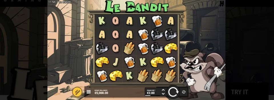 Le Bandit slot hjul och symboler