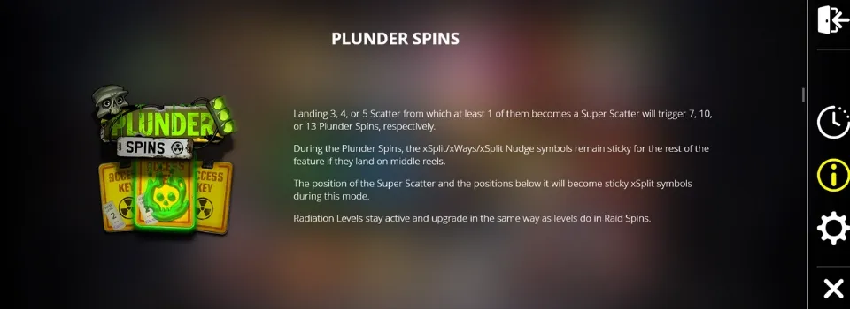 Skärmdump på text om hur plunder spins fungerar i Xways hoarder 2.