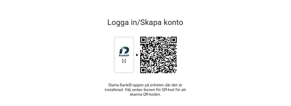 QR-kod vid inloggning hos LeoVegas