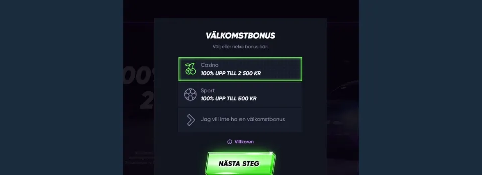 Quick Casino välkomstbonus