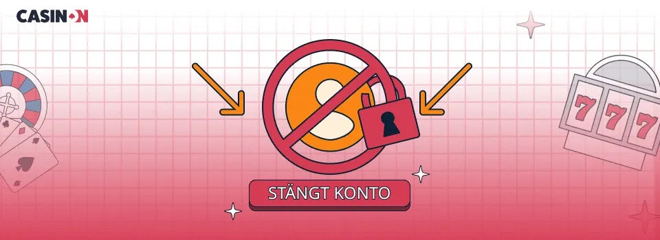 Kontostängning och limitering, markerat med texten "STÄNGT KONTO"