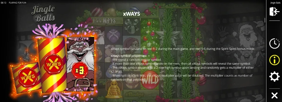 Skärmdump som visar spelets regelruta för funktionen Xways.