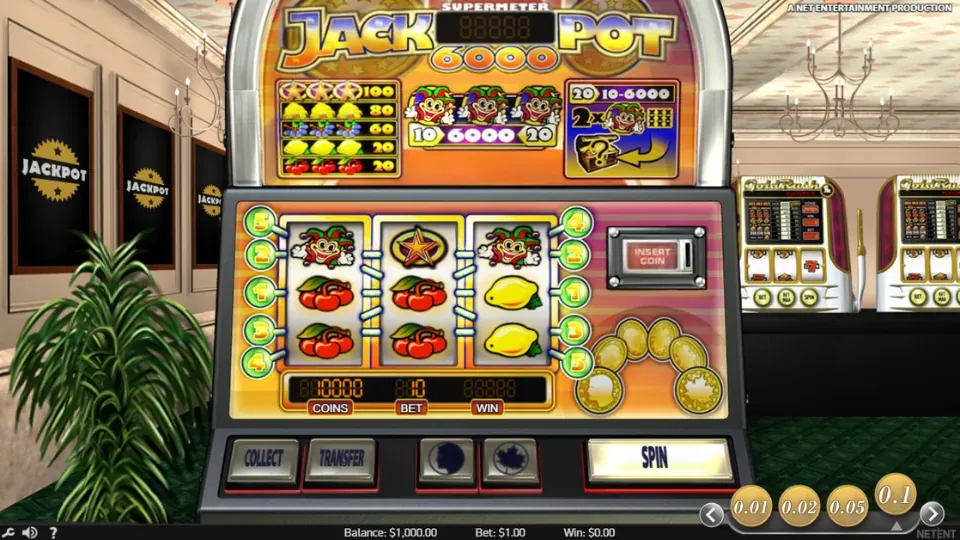 Spelplan för Jackpot 6000 slot