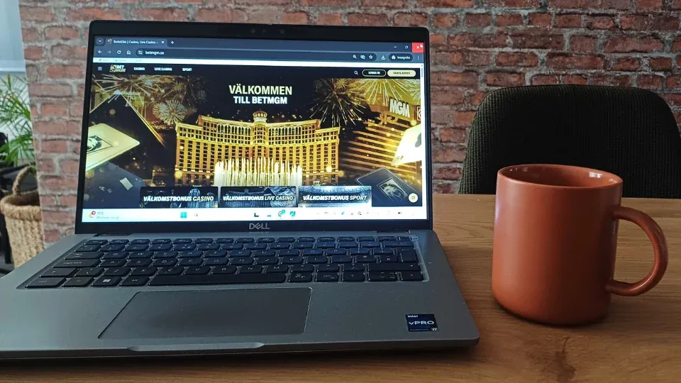 BetMGM Casino startsida på dator