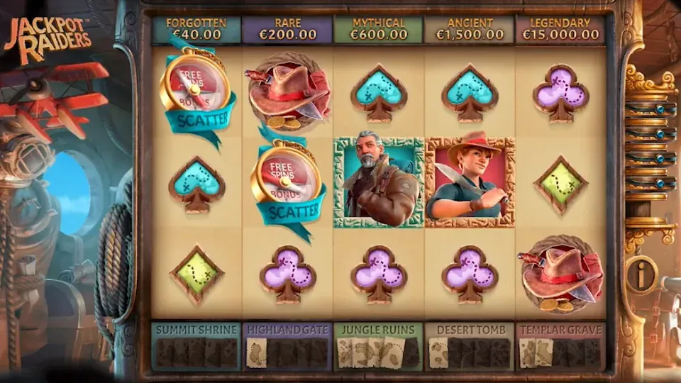 Jackpot Raiders spelplan