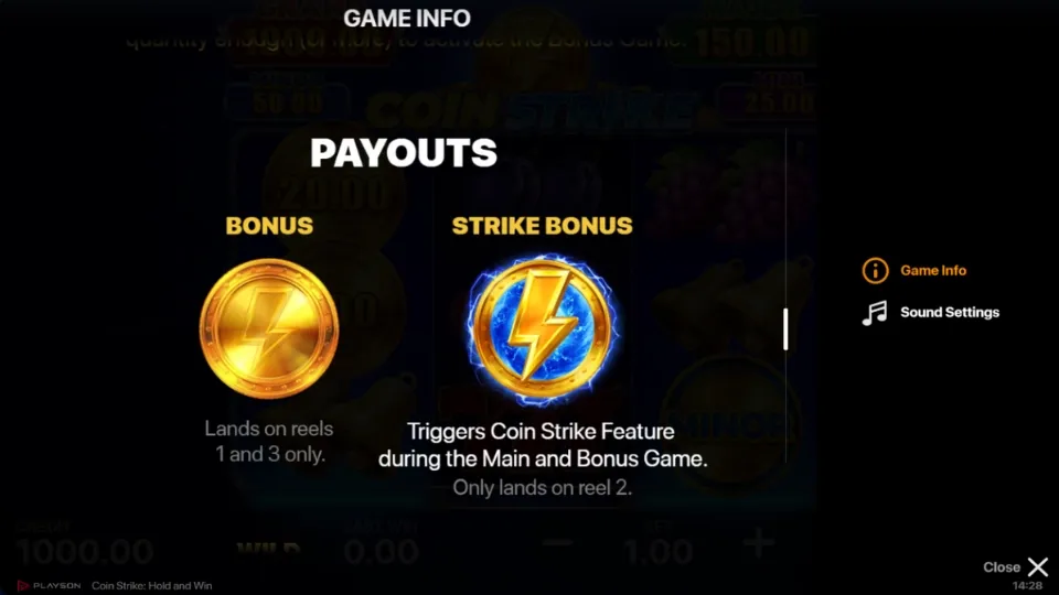 Coin Strike: Hold and Win symboler & utbetalningar
