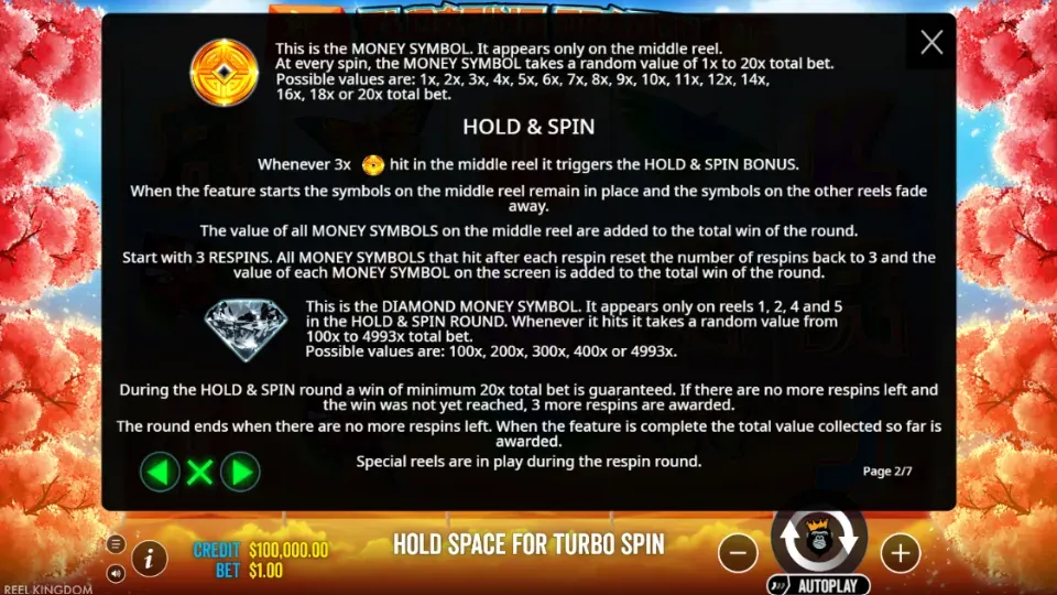 Floating Dragon Hold and Spin funktion i spelet
