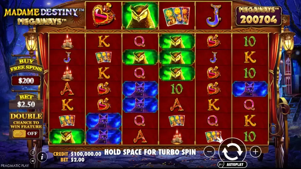 Madame Destiny Megaways slot spelplan