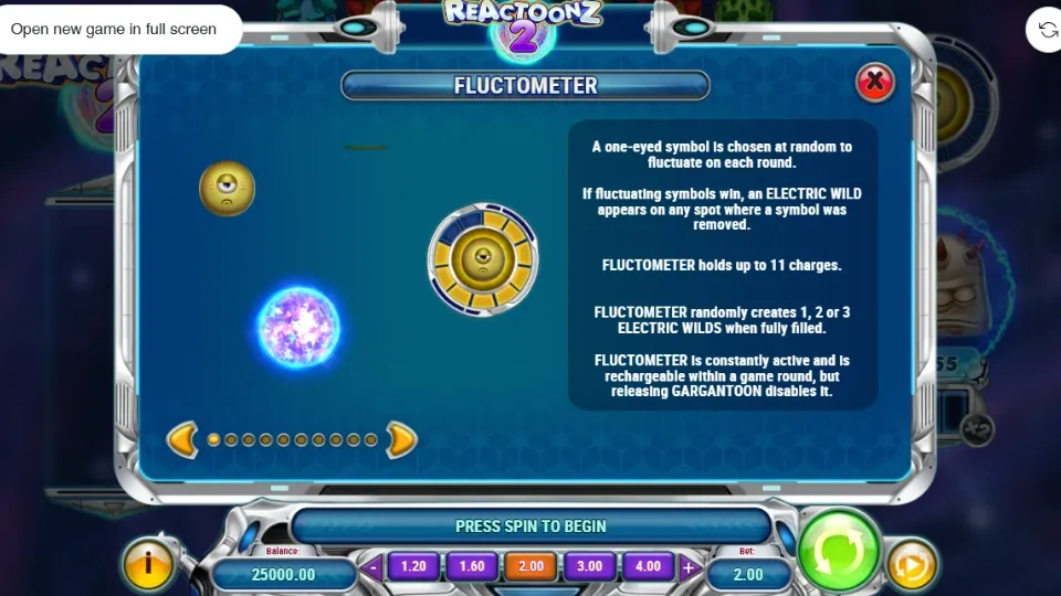 Reactoonz 2 fluktometer funktion