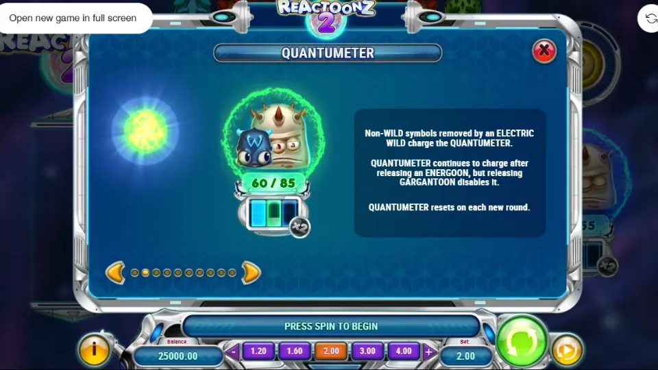 Reactoonz 2 Quantumeter funktion