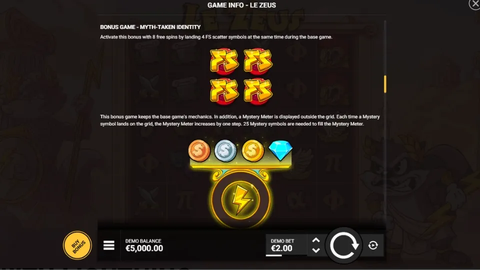 Le Zeus Myth Taken Identity funktion