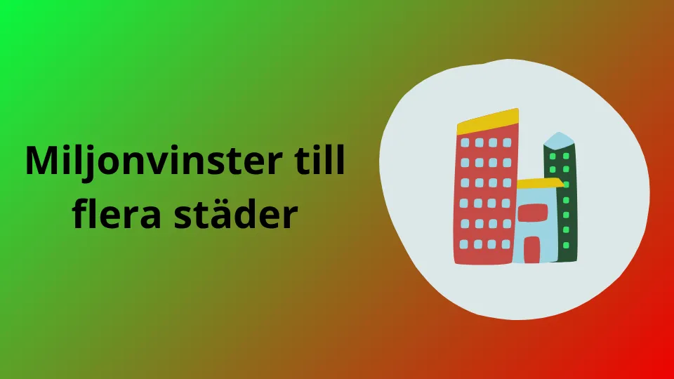 Tre miljonvinster på Lotto till flera olika städer i Sverige