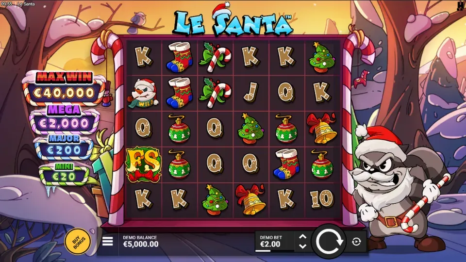 Le Santa spelplan med jultema, som visar spelplanen.