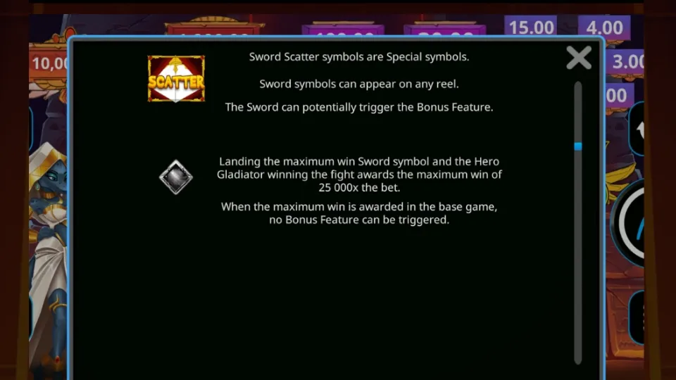 Ammit Hellfire scatter-symbolen som kan trigga bonusfunktionen.