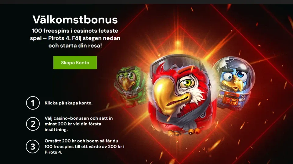 Bild på Betsafe Casino välkomstbonus